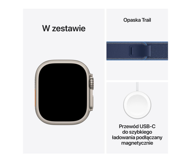 APPLE Watch Ultra 3 Naturalny Tytan/Niebieska Opaska Trail M/L 5G - 1362453 - zdjęcie 7